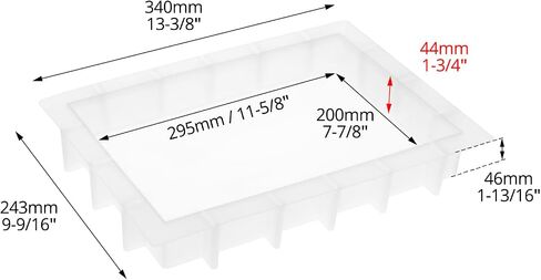 QWORK Large Silicone Tray Molds for Resin, 13.5"x9.5" Deep Rectangle Mold with Metal Handles, Durable & Flexible Silicone for Epoxy Casting, DIY Crafts in Saudi Arabia