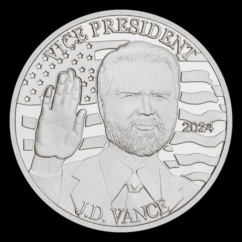 عملات معدنية قابلة للجمع للرئيس دونالد ترامب ونائب الرئيس JD Vance 2024 مقاس 1.57 0.12 بوصة مجموعة هدايا ترامب فانس (فضية) in Kuwait