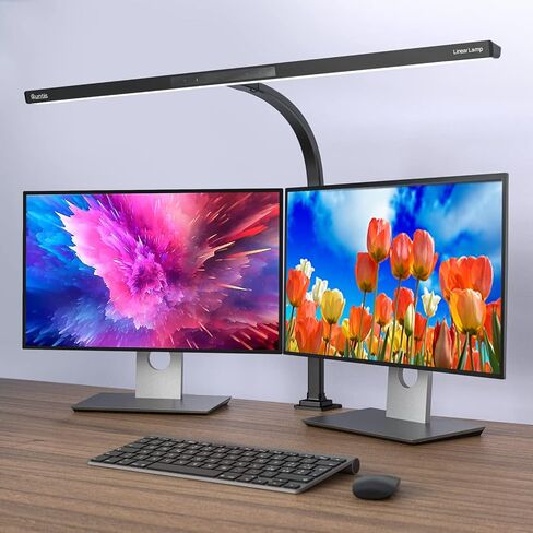 Quntis LED Desk Lamp, Eye-Care Architect Clamp Desk Lights for Home Office, 31.5'' Wide Bright Office Lighting with Auto-Dimming, Dimmable Table Light, 2H Timer Task Lamp for Workbench Monitor Drawing in Saudi Arabia