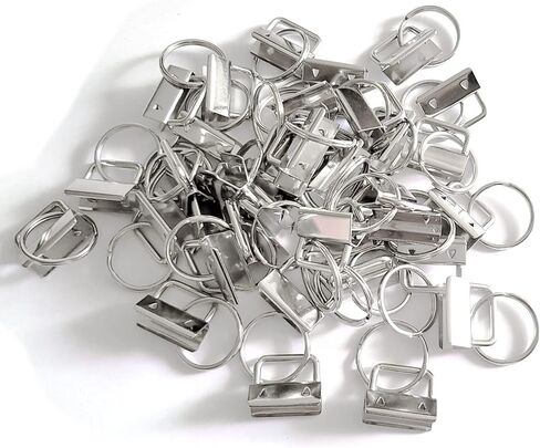20 قطعة من أجهزة المعصم لسلسلة المفاتيح، أجهزة معدنية للمفتاح مع حلقات مفاتيح لصنع حبل المفاتيح بمشبك المعصم، فضي in Kuwait