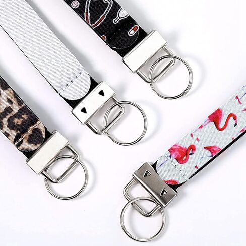 20 قطعة من أجهزة المعصم لسلسلة المفاتيح، أجهزة معدنية للمفتاح مع حلقات مفاتيح لصنع حبل المفاتيح بمشبك المعصم، فضي in Kuwait