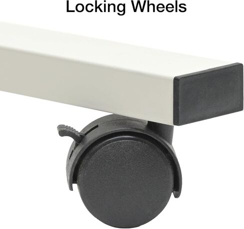 منتجات Excello Global سبورة بيضاء قابلة للعكس مقاس 36 بوصة × 42 بوصة على عجلات (إطار أبيض) in Kuwait