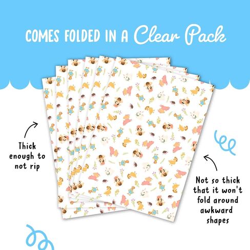 Central 23-6 Wrapping Paper Sheets - Farm Animals - for Boys and Girls New Baby - 1st 2nd 3rd Birthday - Cute Baby Shower, Christening, Valentines Day Gift Wrap - Recyclable - Comes with Stickers in Saudi Arabia