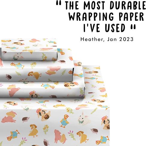 Central 23-6 Wrapping Paper Sheets - Farm Animals - for Boys and Girls New Baby - 1st 2nd 3rd Birthday - Cute Baby Shower, Christening, Valentines Day Gift Wrap - Recyclable - Comes with Stickers in Saudi Arabia