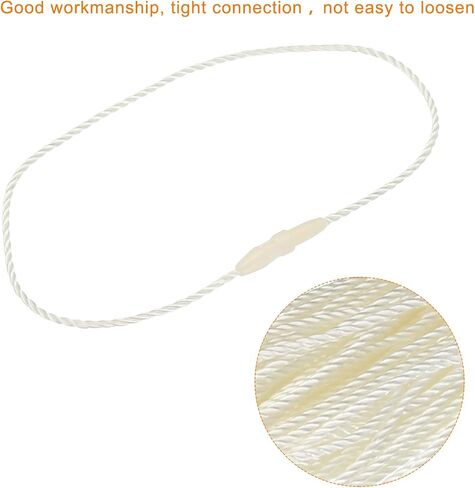 MECCANIXITY Polyester Rope Hang Tag String Snap Lock Pins Loop Price Tag Fastener,Plastic Tags Ties 190mm/7.48 Inch Length,1mm/0.04 Inch Dia,Pack of 100,Beige in Saudi Arabia