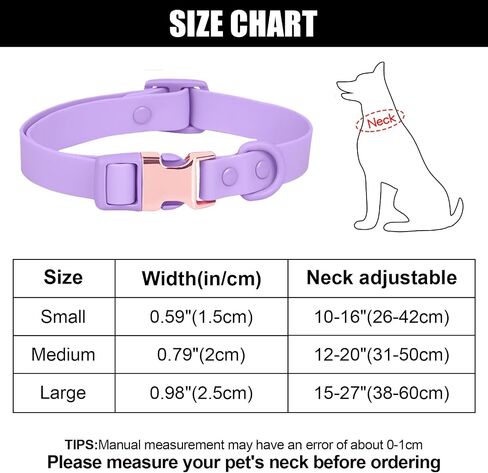 Waterproof Dog Collar with Safety Metal Buckle, Durable and Easy to Clean Soft Rubber Dog Collar, Adjustable Pet Collars for Small Medium Large Dogs in Saudi Arabia