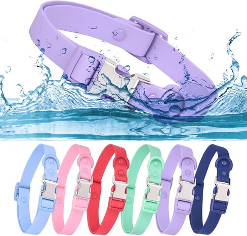 Waterproof Dog Collar with Safety Metal Buckle, Durable and Easy to Clean Soft Rubber Dog Collar, Adjustable Pet Collars for Small Medium Large Dogs in Kuwait