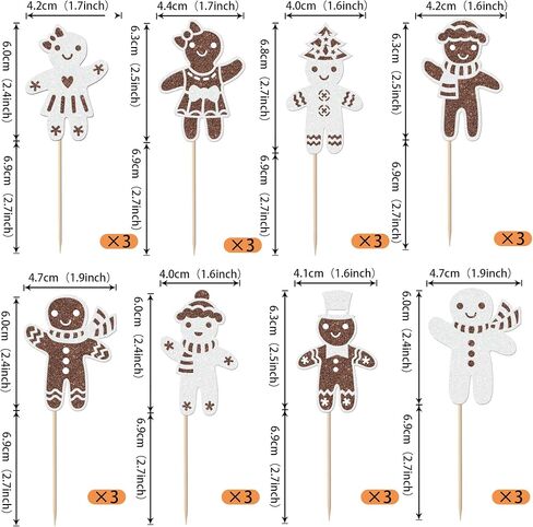 24 Pack Merry Christmas Cupcake Toppers Glitter Candy Sleigh Christmas Hat Tree HOHOHO Cupcake Picks Merry Christmas Theme Happy New Year Holiday Party Cake Decorations Supplies in Saudi Arabia