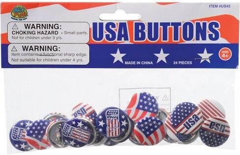 U.S. Toy USA Buttons / 24-pc, Multicolor, One Size (US43) in Kuwait