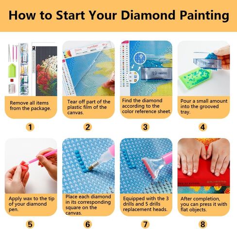 TISHIRON Diamond Art Painting Kits, Wildflower Diamond Art Kits Flowers Diamond Art Floral Diamond Art Painting Kit for Adults Full Drill Flowers Paint with Diamonds Home Decor, 12x16 Inches in Saudi Arabia