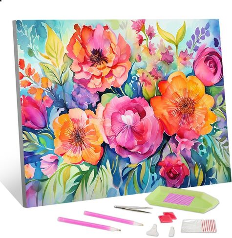 مجموعات فنية ماسية من TISHIRON للبالغين، مجموعة فنية ماسية للغابات بالألوان المائية، لوحة فنية تجريدية ماسية للطبيعة والمناظر الطبيعية الماسية، لوحة فنية كاملة للحفر مع مجموعات الماس، 12 × 16 بوصة in Kuwait