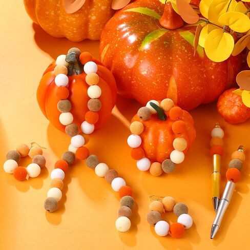 XunYee 48 قطعة خرز عيد الميلاد المخملي للحرف اليدوية 16 مم خرز سيليكون لعيد الميلاد خرز خشبي DIY خرز مجوهرات مخملي لصناعة المجوهرات DIY صنع سلسلة المفاتيح قلم ديكور صينية متدرجة (ألوان عيد الميلاد) in Kuwait