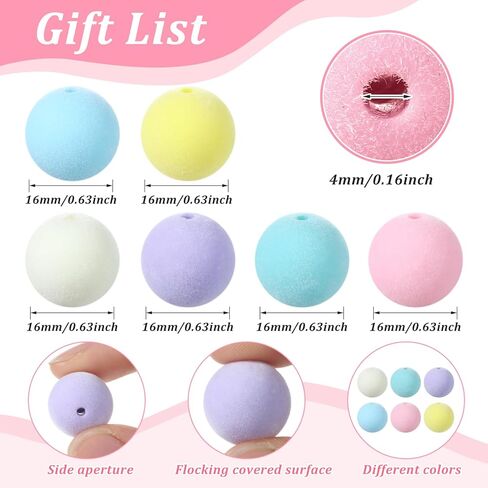 XunYee 48 Pcs Velvet Christmas Beads for Craft 16 mm Christmas Silicone Beads Wooden Beads DIY Velvet Jewelry Beads for DIY Jewelry Making Keychain Making Pen Tiered Tray Decor(Xmas Colors) in Kuwait