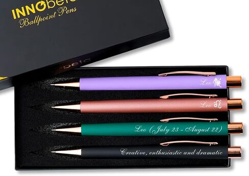 InnoBeta Leo Gifts for Women Ballpoint Pen Set of 4, Perfect Leo birthday Gifts Idea in Birthday, Christmas - Copper in Saudi Arabia