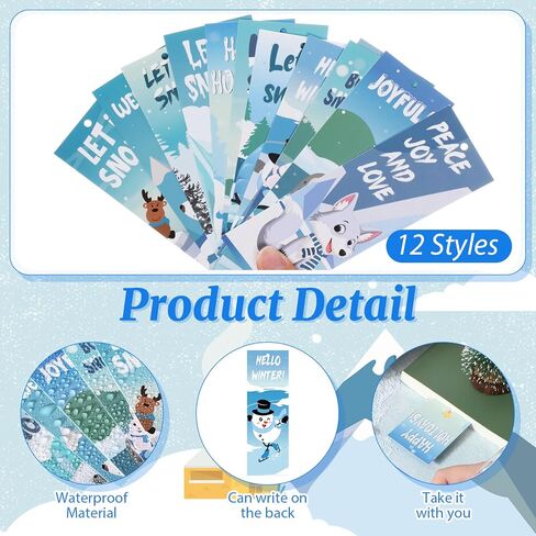 مجموعة قرطاسية شتوية 200 قطعة من هدايا حفلات الكريسماس وتبادل هدايا العطلات تتضمن دفاتر رجل الثلج وإشارات البطريق المرجعية وأقلام حبر جاف وحقائب ندفة الثلج لحقيبة الهدايا المدرسية in Kuwait