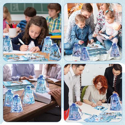 مجموعة قرطاسية شتوية 200 قطعة من هدايا حفلات الكريسماس وتبادل هدايا العطلات تتضمن دفاتر رجل الثلج وإشارات البطريق المرجعية وأقلام حبر جاف وحقائب ندفة الثلج لحقيبة الهدايا المدرسية in Kuwait