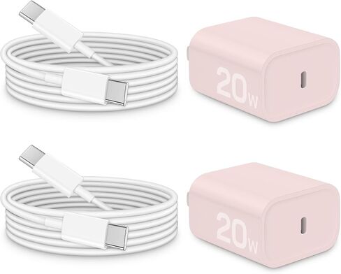 شاحن iPhone 15 سريع الشحن - 20 وات USB C كتلة شاحن حائط مع كابل 6 أقدام من النوع C إلى النوع C لهاتف i Phone 15/15 Pro/15 Plus/15 Pro Max، i Pad Pro/Air والمزيد in Saudi Arabia