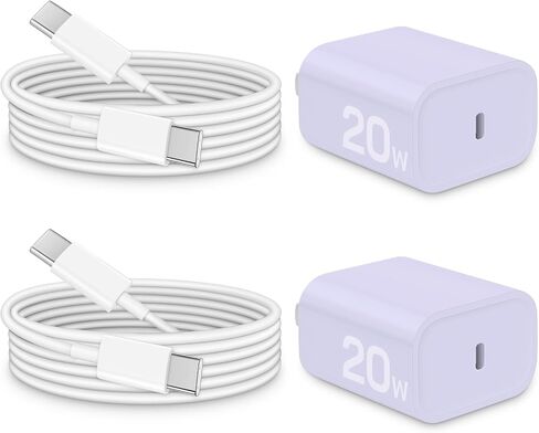 شاحن iPhone 15 سريع الشحن - 20 وات USB C كتلة شاحن حائط مع كابل 6 أقدام من النوع C إلى النوع C لهاتف i Phone 15/15 Pro/15 Plus/15 Pro Max، i Pad Pro/Air والمزيد in Saudi Arabia