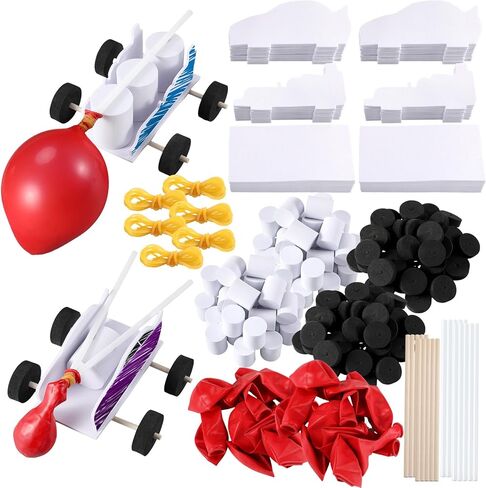 20 مجموعة من بالونات السيارة DIY مجموعات البخار بالون قوة السيارة مجموعات الارتداد سيارة للأطفال الفصول الدراسية الجذعية الأنشطة التعليمية والعلمية in Kuwait