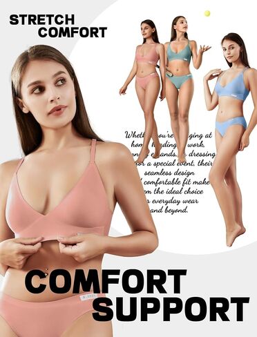 4LEEZY Women's Wireless Bras - 3 Pack Seamless Sports Bra Bralettes Comfort Padded Workout Tops Crossback Cami Crop S-XXL in Saudi Arabia