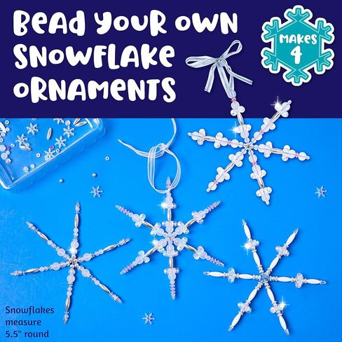 Creativity for Kids Beaded Snowflake Ornaments: Create 4 DIY Ornaments: Christmas Crafts for Kids Ages 8-12+, Ornament Making Kit, Holiday Crafts & Christmas Activities for Kids in Saudi Arabia