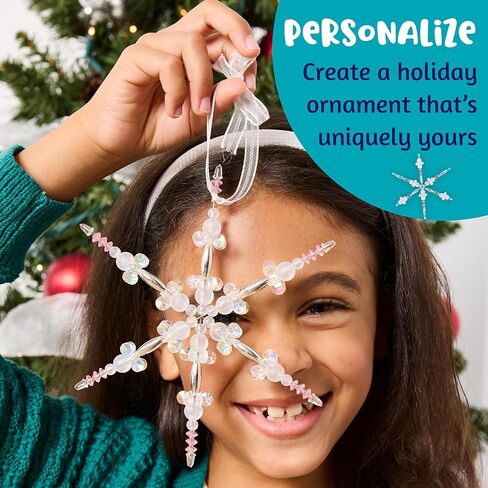 Creativity for Kids Beaded Snowflake Ornaments: Create 4 DIY Ornaments: Christmas Crafts for Kids Ages 8-12+, Ornament Making Kit, Holiday Crafts & Christmas Activities for Kids in Saudi Arabia