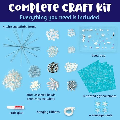 Creativity for Kids Beaded Snowflake Ornaments: Create 4 DIY Ornaments: Christmas Crafts for Kids Ages 8-12+, Ornament Making Kit, Holiday Crafts & Christmas Activities for Kids in Saudi Arabia