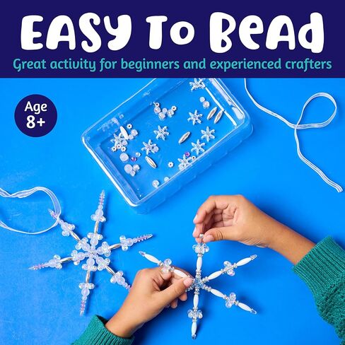 Creativity for Kids Beaded Snowflake Ornaments: Create 4 DIY Ornaments: Christmas Crafts for Kids Ages 8-12+, Ornament Making Kit, Holiday Crafts & Christmas Activities for Kids in Saudi Arabia