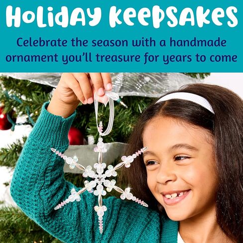 Creativity for Kids Beaded Snowflake Ornaments: Create 4 DIY Ornaments: Christmas Crafts for Kids Ages 8-12+, Ornament Making Kit, Holiday Crafts & Christmas Activities for Kids in Saudi Arabia