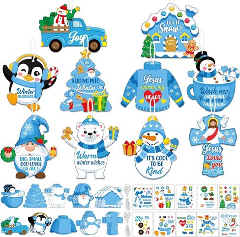 30 مجموعة من مجموعات الحرف اليدوية لعيد الميلاد المسيحي، ملصقات يدوية دينية شتوية، اصنع رجل الثلج الخاص بك، زينة عيد الميلاد، ملصقات يسوع لفصول المدرسة الأحد، عيد الميلاد، حفلة عيد الميلاد، عطلة الشتاء in Kuwait