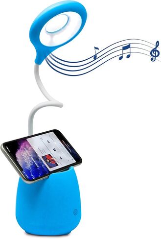 Aduro U-Light Aduro U-Light Desk Lamp Table Light with Wireless Speaker & Phone Stand Desk Organizer, Flexible Gooseneck Table Lamp - Perfect for Home Office Blue in Saudi Arabia