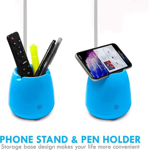 Aduro U-Light Aduro U-Light Desk Lamp Table Light with Wireless Speaker & Phone Stand Desk Organizer, Flexible Gooseneck Table Lamp - Perfect for Home Office Blue in Saudi Arabia