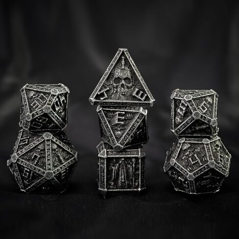 Skull Dice Bone Dice DND Metal Dice Set D&D Skull Dice Polyhedral Dice Set with DND Dice Set Polyhedron Dice for Dungeons and Dragons MTG RPG Table Games D4 D6 D8 D10 D12 D20 D100 in Saudi Arabia