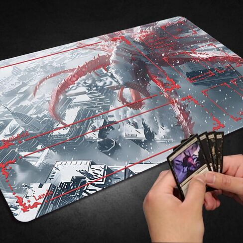 Durable MTG Playmat TCG Playmat with Zone and Locking Edges for MTG Gaming - Includes Waterproof Storage Bag (playmat (59),Without Zone) in Saudi Arabia