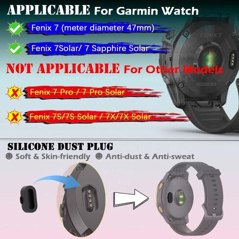 واقي شاشة لساعة Garmin fenix 7X/ 7X Solar/ 7X Sapphire Solar الذكية [4 قطع] + 5 مقابس مضادة للغبار، غطاء واقٍ رفيع للغاية من الزجاج المقسى بصلابة 9H خالٍ من الفقاعات in Kuwait