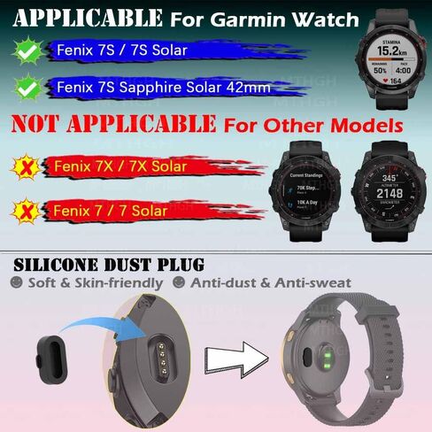 واقي شاشة لساعة Garmin fenix 7X/ 7X Solar/ 7X Sapphire Solar الذكية [4 قطع] + 5 مقابس مضادة للغبار، غطاء واقٍ رفيع للغاية من الزجاج المقسى بصلابة 9H خالٍ من الفقاعات in Kuwait