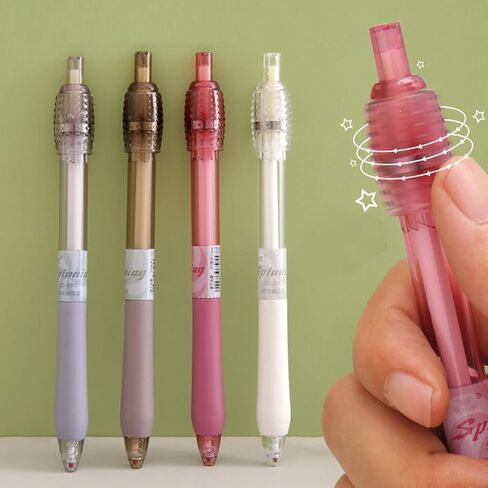 4 Pcs Cute Retractable Pens Rotatable Gel Pens Black Ink Soft Grip Pens 0.5mm Fine Point Smooth Writing Pens Office School Supplies Women Girls Boys Men (4Pcs) in Saudi Arabia