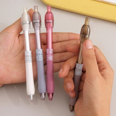 4 Pcs Cute Retractable Pens Rotatable Gel Pens Black Ink Soft Grip Pens 0.5mm Fine Point Smooth Writing Pens Office School Supplies Women Girls Boys Men (4Pcs) in Saudi Arabia