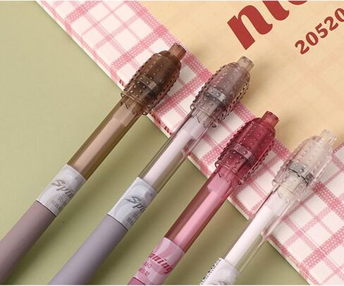 4 Pcs Cute Retractable Pens Rotatable Gel Pens Black Ink Soft Grip Pens 0.5mm Fine Point Smooth Writing Pens Office School Supplies Women Girls Boys Men (4Pcs) in Saudi Arabia