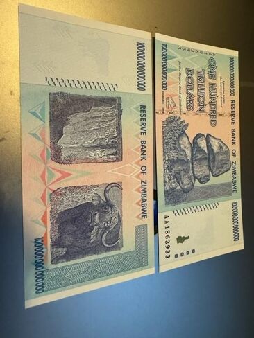ورق تذكاري عام 100 تريليون، غير متداول، زيمبابوي، أزرق/أخضر، zim100000 in Saudi Arabia