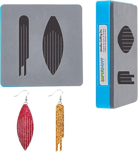 SUPERDANT Fringe Hoop Earring Wooden Die Cutting Tassel Leather Cutting Dies Earrings Die Cut DIY Leather Craft Wood Cutting Machine Faux Leather Dangle Drop for Women Girls Jewelry Gifts in Saudi Arabia