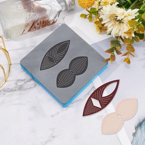 SUPERDANT Fringe Hoop Earring Wooden Die Cutting Tassel Leather Cutting Dies Earrings Die Cut DIY Leather Craft Wood Cutting Machine Faux Leather Dangle Drop for Women Girls Jewelry Gifts in Saudi Arabia