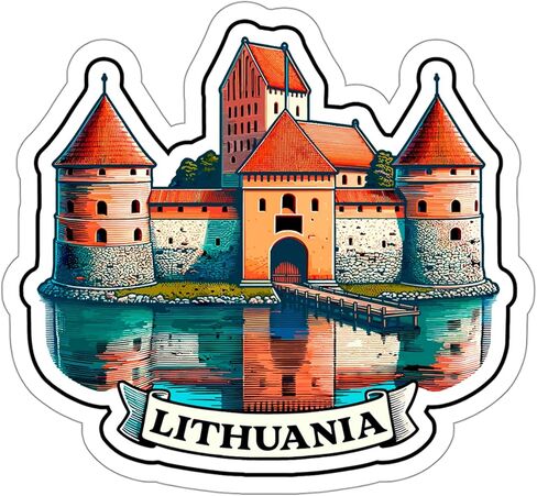 Lithuania Sticker Weatherproof Vintage Decal Vinyl Small Waterproof for Water Bottle Mug Passport Book Scrapbook Notebook Laptop Tumbler Skateboard Computer Phone Size 4" Funny Gift ID44990 in Saudi Arabia