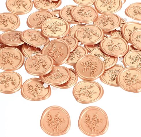 PATIKIL Rosemary Wax Seal Stickers, 50 Pack Plant Embossed Self Adhesive Sticker for Envelope Letter Wedding Invitation Card Birthday Party Gift, Pink in Saudi Arabia