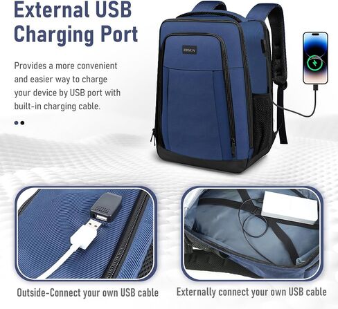 Travel Laptop Backpack for Men and Women, Business Anti Theft Slim Sturdy Laptops Backpack with USB Charging Port, Water Resistant College School Bag, Fits 15.6 Inch Notebook (Black) in Saudi Arabia