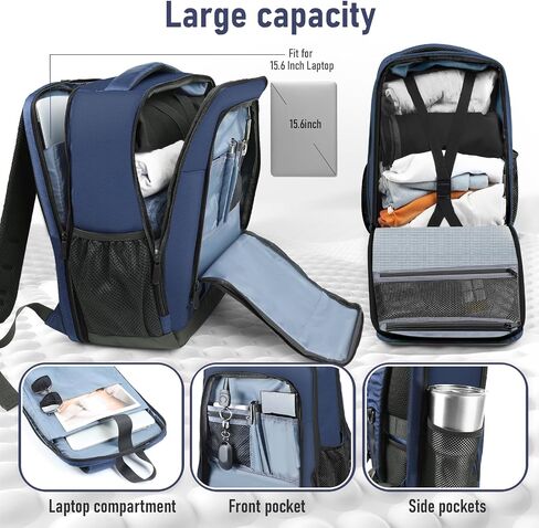 Travel Laptop Backpack for Men and Women, Business Anti Theft Slim Sturdy Laptops Backpack with USB Charging Port, Water Resistant College School Bag, Fits 15.6 Inch Notebook (Black) in Saudi Arabia