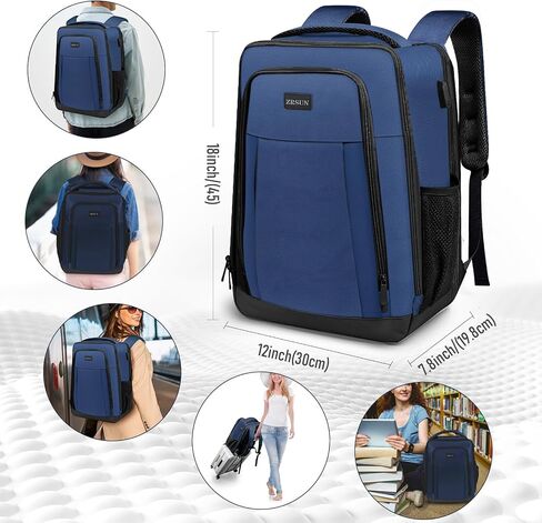 Travel Laptop Backpack for Men and Women, Business Anti Theft Slim Sturdy Laptops Backpack with USB Charging Port, Water Resistant College School Bag, Fits 15.6 Inch Notebook (Black) in Saudi Arabia