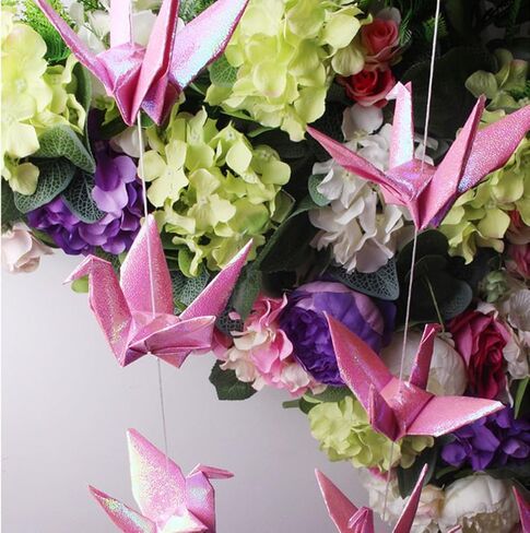 Large Twinkle White Paper Crane Hanging Garlands(4.6ft X3strings) Premade Folded Handmade Origami Birds Streamers for Wedding Bridal Shower Baby Shower, Valentine's Day Birthday Party Supplies in Saudi Arabia