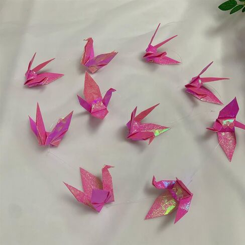 Large Twinkle White Paper Crane Hanging Garlands(4.6ft X3strings) Premade Folded Handmade Origami Birds Streamers for Wedding Bridal Shower Baby Shower, Valentine's Day Birthday Party Supplies in Saudi Arabia