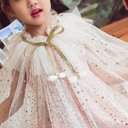 TPMG Girls Princess Sheer Cape, Kids Halloween Costume Tulle Cloak for Dress Up Pretend Play Party Toddlers Pageants in Saudi Arabia